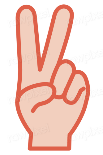 Number 2 png sticker hand
